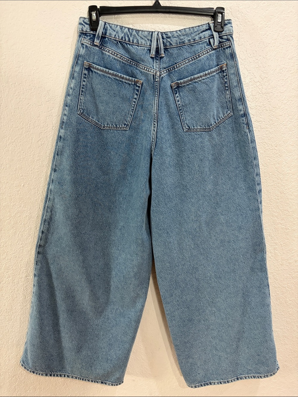 Good American,size 6/28,Women’s Paneled Wide Leg Blue Denim Jeans - Picture 7 of 17